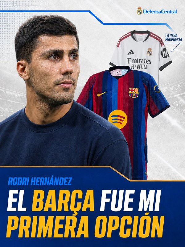 رئال مادرید توییت | Real Madrid Tweet: 🗣️ رودری هرناندز:"بارسلونا همیشه برای من در سطح جهانی یک الگو بوده؛ بهخاطر سبک درک فوتبال و ارزشهایی که داره. درسته که