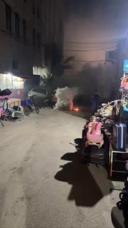 המשך ירי פצצות עשן על ידי צבא הכיבוש מול הכניסה למחנה בלאטה ממזרח לשכם.