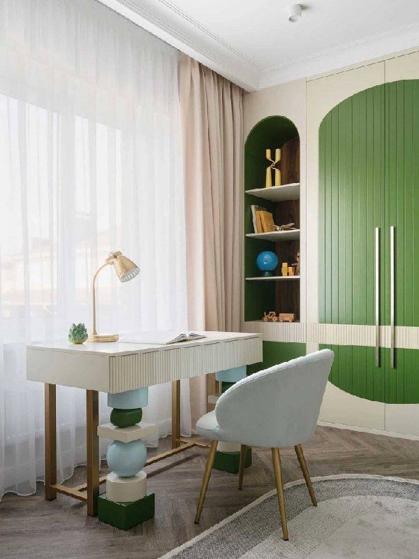 Современная классическая мебель, оживленная цветом в доме для семьи с двумя детьми Автор Екатерина Митрофанова фото Максим Максимов - изображение 10 - современная, классическая, мебель