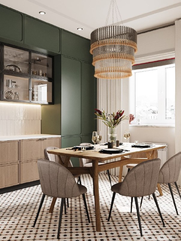 Интерьер стильной и уютной кухни площадью 14,5 квадратных метра. Автор проекта Ольга Чурикова. - изображение 2 - интерьер, стильной, уютной