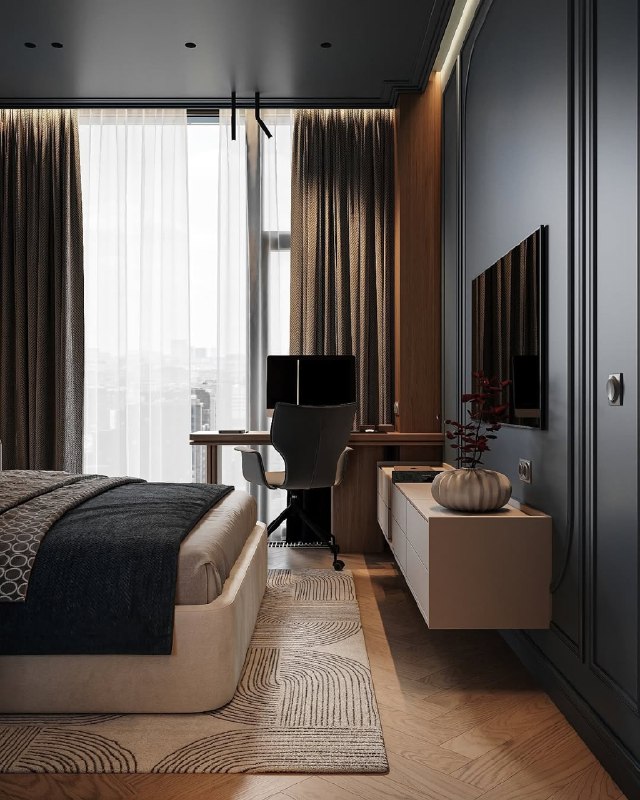 Спальня в темном цвете МЫ В МАХ подписаться | Дизайн интерьера| Ремонт - изображение 6 - спальня, темном, цвете