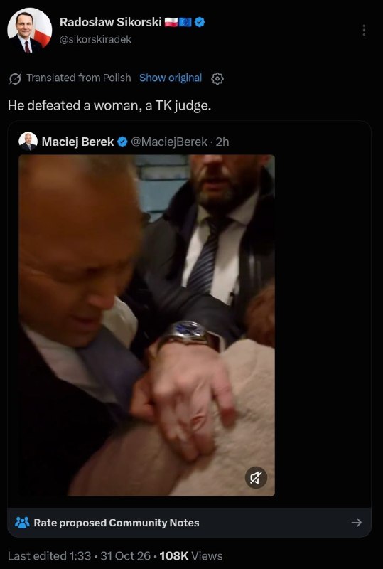 בעלה של אן אפלבאום שבר סוף את שתיקתו באירועי הערב בפולין. הוא בחר ללעוג לנשיא בגלל הקטטה בדלת: "הוא ניצח נג…