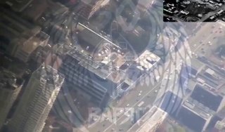 Four killed when a Geran-5 drone crashed on September 25 into Kyiv's Incom business center, where Datagroup infrastructure was used. Russia released the footage, which was taken live by a second drone on a trajectory 3km out. That drone then hit a McDonald's warehouse in Brovary.