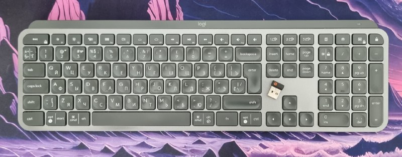 клавиатура Logitech Logi MX Keys + приемник + оригинал кабель — фото 1