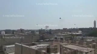 Footage of the previous Houthi attack on al-Rayyan airport, where the Houthis claimed to have attacked PLC military equipment after it was transferred from Saudi Arabia.