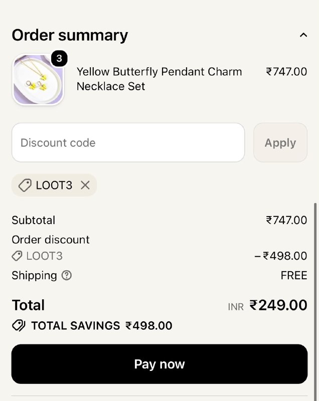 FREE Recharge Box: Tiaraa LOOT: Get 3 products @ 249 INR (Including shipping)Use code : LOOT3Link : https://bitli.in/XgceKcp