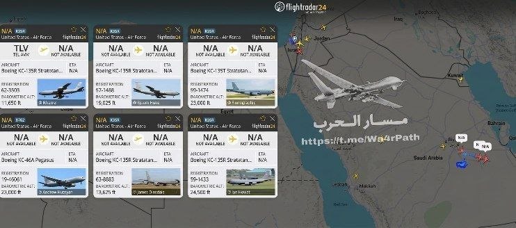 - 🇮🇷/🇺🇸 6 טנקיות אמריקאיות ממראות; 3 מתל אביב ו-3 מבסיס הנסיך סולטן בסעודיה.