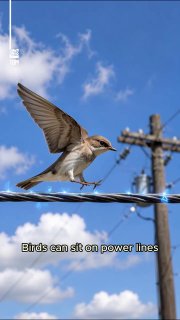 Why Power Lines Don’t Shock Birds- Why can birds sit safely on power lines, and when can electricity become dangerous for them? Discover the surprising science behind it.Science and facts💡