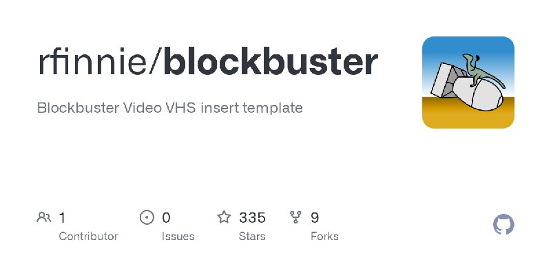 GitHub - rfinnie/blockbuster: Blockbuster Video VHS insert template