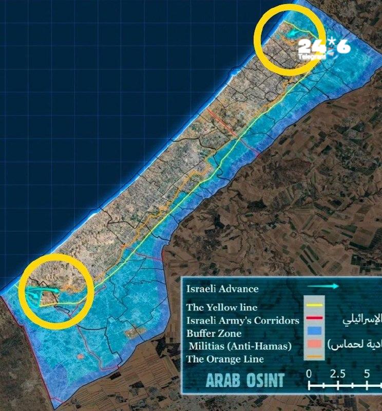 🇮🇱 עודכנה מפת האזורים שצה"ל כבש ברצועת עזה. מקורות ערביים ל-OSINT, המנתחים תמונות לוויין, פרסמו מפת עדכון…