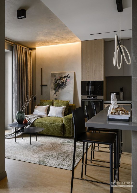 Квартира 45 м для молодого человека В этом проекте угловая кухня не подошла она перекрывала бы проход из коридора. Линейная планировка тоже не реша... - изображение 2 - хранения, дизайн, квартира