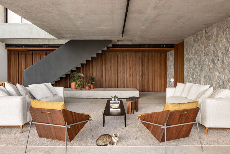 Каменный дом Esquadra Arquitetos Бразилия Площадь 580 м Год 2021 - изображение 3 - каменный, дом, esquadra