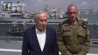 ️🇮🇱 ראש ממשלת ישראל נתניהו ביקר בבסיס חיל הים הישראלי בחיפה, שם הצהיר כי מטרת ישראל היא "לבטח את נתיבי הש…