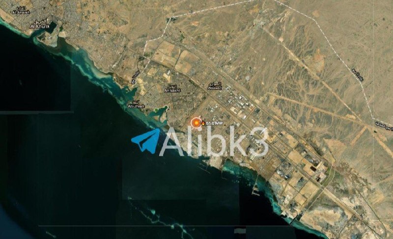 Sudden high temperature at the Yanbu Aramco refinery in Saudi Arabia now.