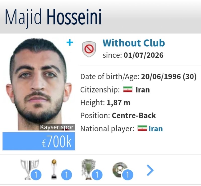 اخبار ورزشی: مجید حسینی بازیکن آزاد شد.@varzeshi