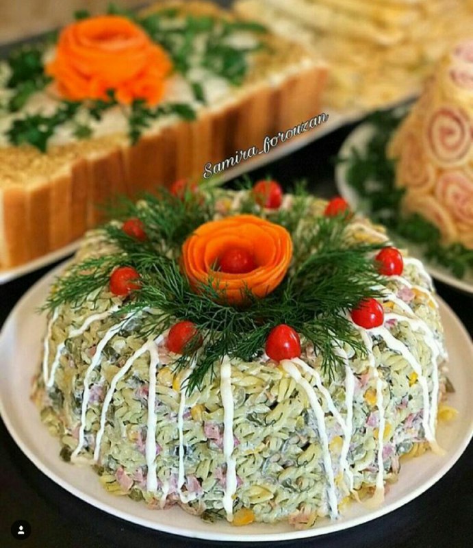 تزئینات و دیزاین سالاد: 😊تزئین سالاد ماکارونی@Tazinat_Saladتزئینات سالاد