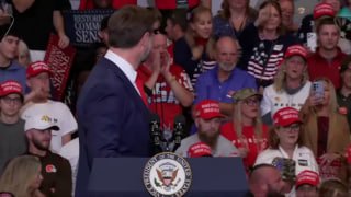 J. Dee Vance was hit during his speech:.