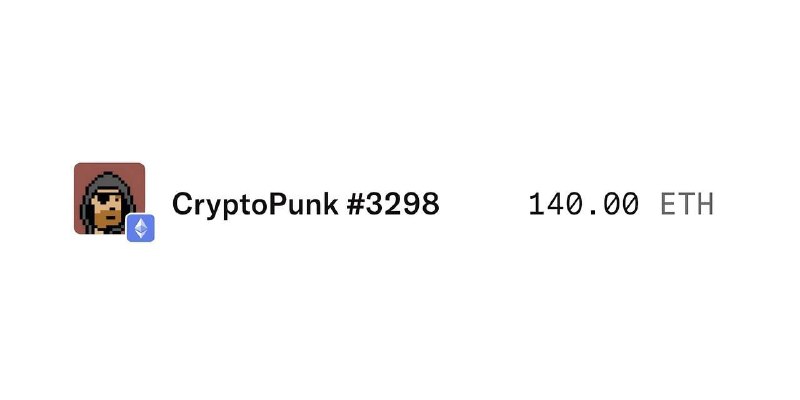 رادیو اقتصاد💯: 🖼کریپتو پانک #3298 با قیمت 140 ETH فروخته شد!🛫مالک این NFT، آن را 9 سال پیش بهصورت رایگان دریافت کرده بود و امروز با قی