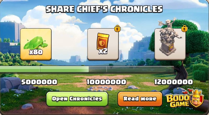 کلش اف کلنز • Clash Of Clans • بدوگیم | BodoGame: 🤩 مدت زمان رویداد «سرگذشت رئیس» تمدید شد.🔰 با وجود اینکه هنوز جامعه (کاربران) موفق به کسب آخرین جایزه نشده است، توسعه‌ده