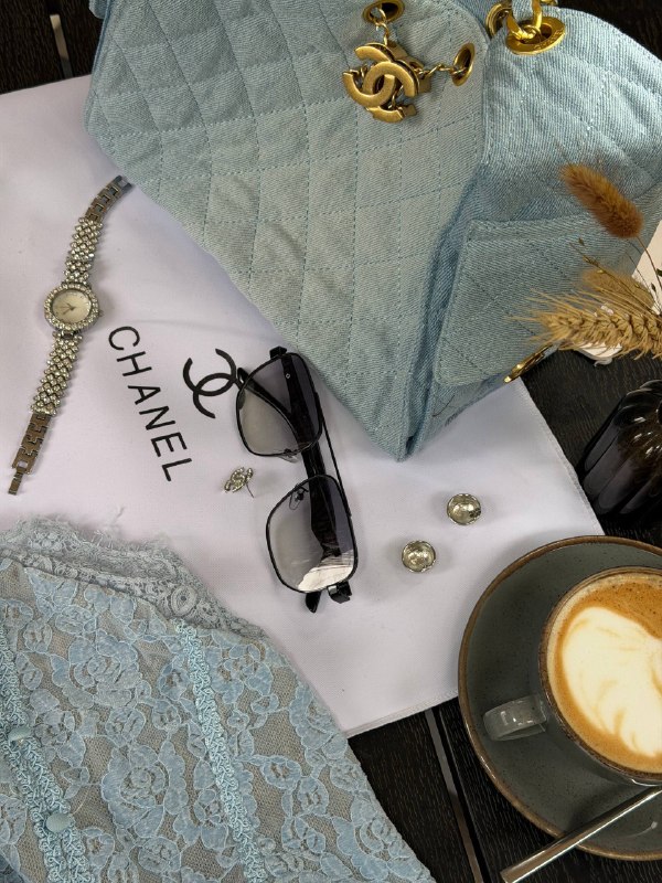 Chanel Chanel 25 Light Blue Denim Handbag, фото 10