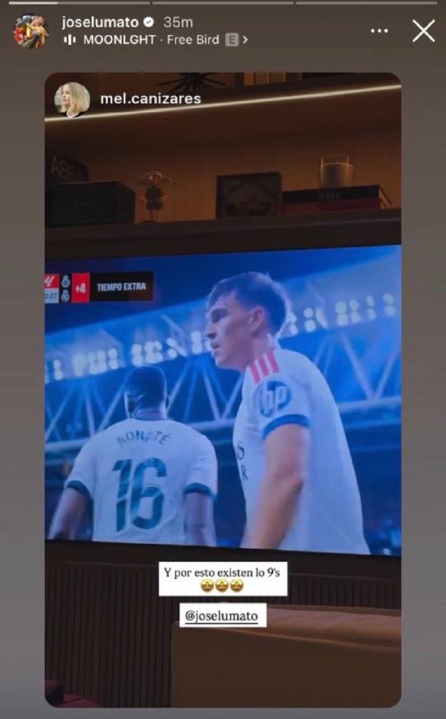 RealMadridCFNews | رئال مادرید سی اف نیوز: 📱 حتی زن خوسلو اسپی رو استوری کرده…😅همسر خوسلو در اینستاگرام: «واسه همینه که شماره ۹ها وجود دارن!»🆔 @RealMadridCFNews