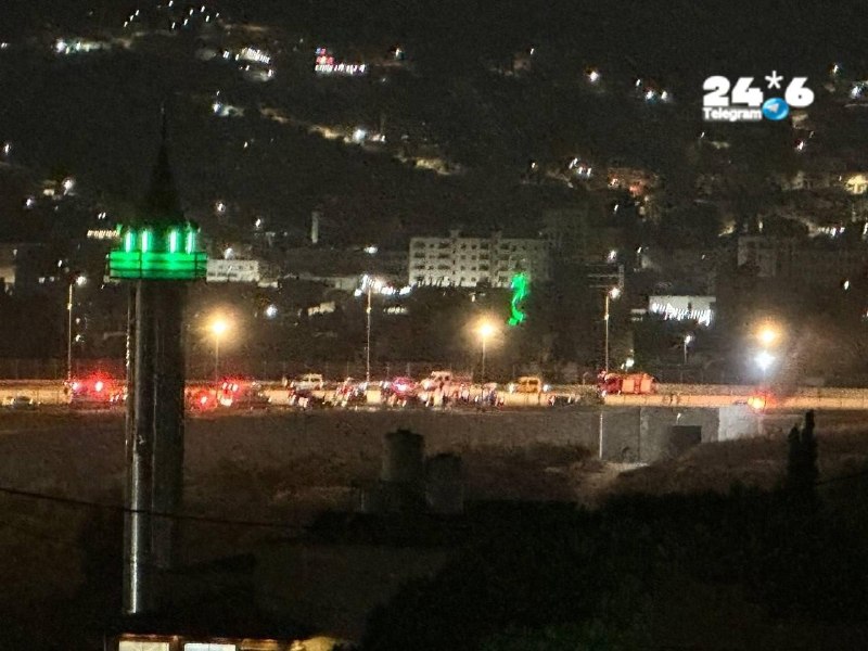 🇮🇱 כביש 60: בעוקף חווארה רכב פלסטיני איבד שליטה, התהפך ועלה באש. נהג הרכב מחוץ לרכב פצוע קל. הכביש מצומת…