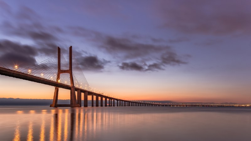 From skyline to waterVasco da Gama Bridge, Lisbon, Portugal (© Achim Thomae/Getty Images)