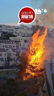 🇮🇱 Beit Shemesh The fire in Yarom Park near the houses on Shmuel HaNavi Street - as of this moment the fire brigade has gained control of the fire. National Fire and Rescue.
