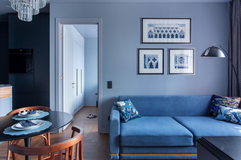 La Vie en Rose Ciel. Квартира выполнена в серо-голубых тонах, создающих атмосферу спокойствия и умиротворения, напоминающую цвет тучи. Стены окраше... - изображение 4 - vie, rose, ciel