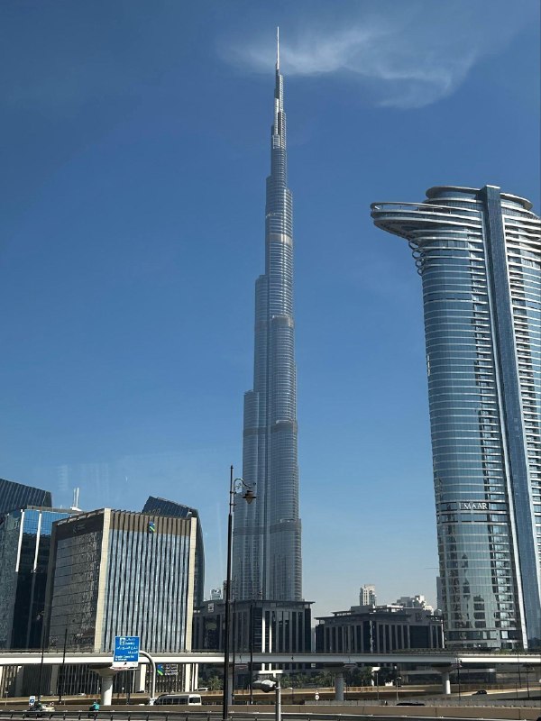 The Burj Khalifa rises 828 meters.