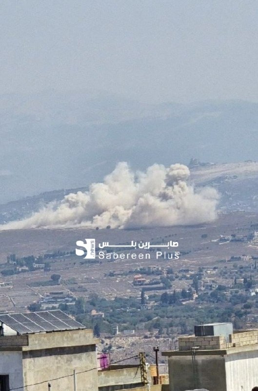 מבצע הפצצה שביצע צבא האויב הישראלי בעיירה טייבה, מחוז מרג'יון, דרום לבנון.