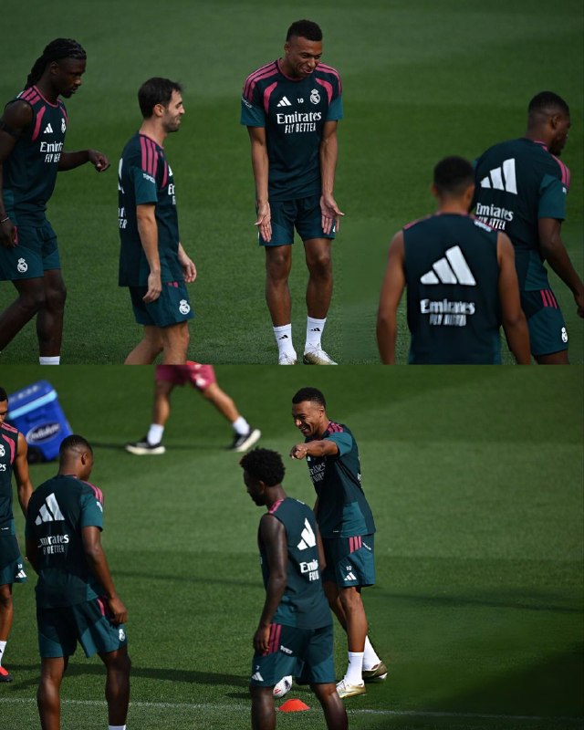 رئال مادرید | Real Madrid: 🤩Kylian Mbappé 😂🤍👑@FCRealMadrid |