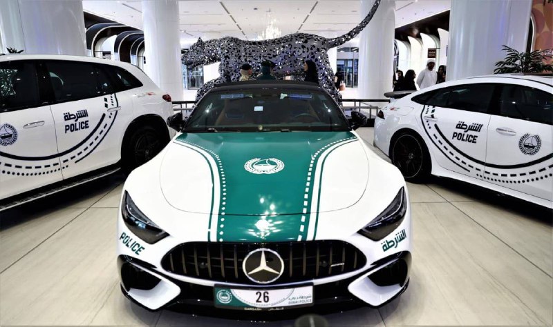 Полиция Дубая пополнила свой автопарк тремя машинами от Mercedes: SL 55 AMG, GT 63 AMG и EQS 580 2