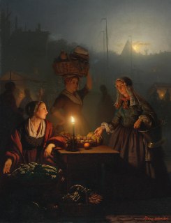 Petrus van Schendel - "Selling at the night market" (1863)The Art Vault 🎨