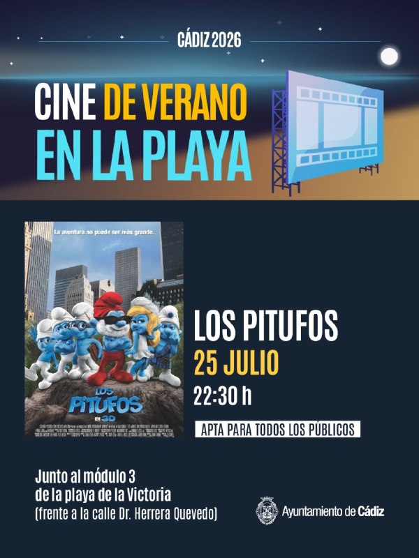 Cine de verano en la playa de Cádiz