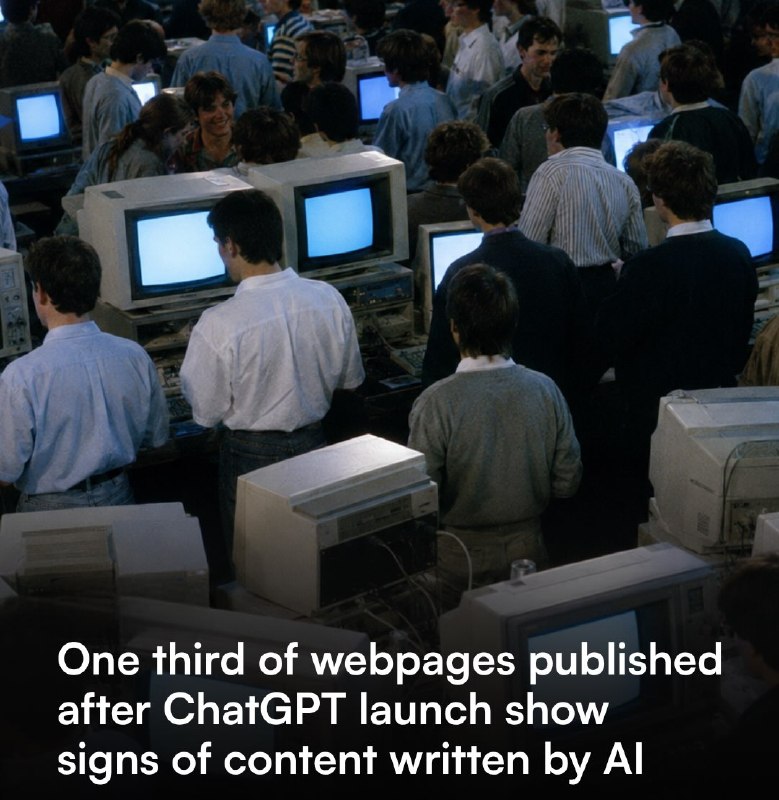 SharifGPT: میدونستین یک سوم صفحات وبی که از زمان عرضهی ChatGPT منتشر شدهاند، با هوش مصنوعی نوشته شدن؟❗• مرکز تحقیقات پیو (Pew Re