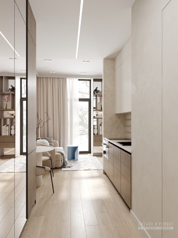 Квартира-студия 27 м для девушки Дизайн - студия Ti Interiors до_30м Дизайн и ремонт - изображение 2 - студия, дизайн, квартира