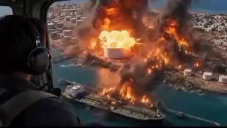 על ידי פרסום הסרטון הזה שנוצר על ידי בינה מלאכותית, טראמפ כתב: האי חרג זורם עם הקרקע!!!
