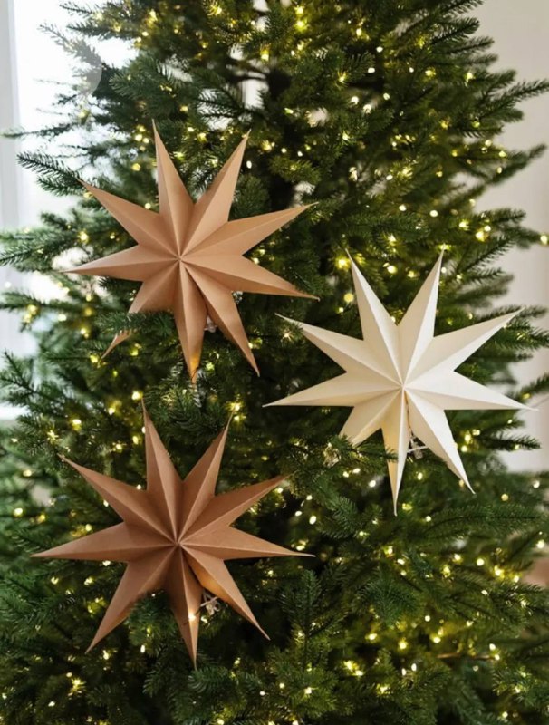 Рождественские звезды как из ИКЕИ только с WB Набор из 3 шт с гирляндами Набор из 3 шт без гирлянд Набор белый, коричневый, бордо Набор молочный, б... - изображение 4 - набор, telegram, view