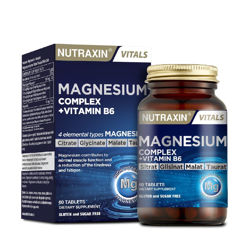 Nutraxin Magnesium Complex Gıda Takviyesi, 60 Tablet - 60 Tablet