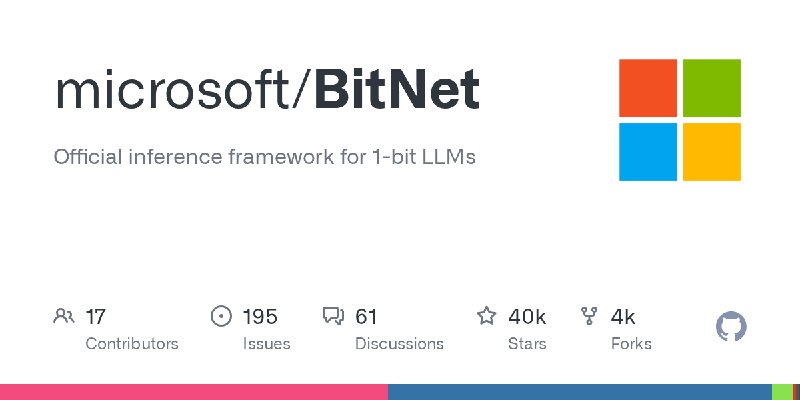 GitHub - microsoft/BitNet: Official inference framework for 1-bit LLMs