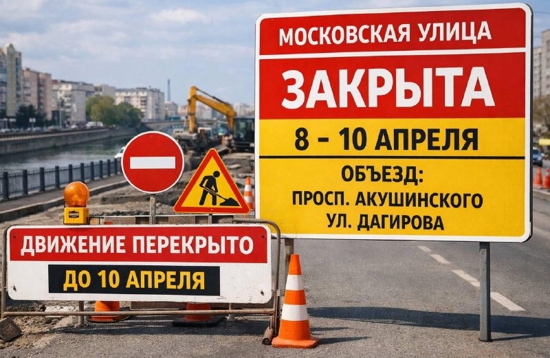 В Махачкале временно ограничат движение по улице Московской вдоль канала имени Октябрьской революции. фото