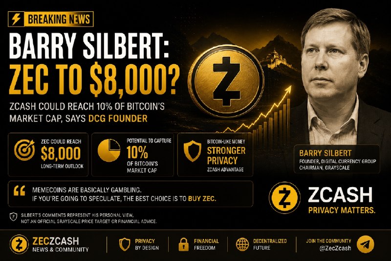 BARRY SILBERT: ZCASH COULD REACH $8,000