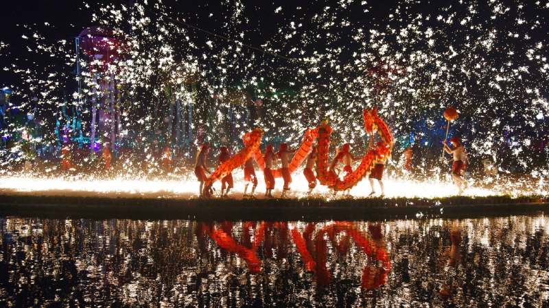 Happy Chinese New Year!Dragon dance, Wuhan, China (© Miao Jian/Wuhan Morning Post/Visual China Group via Getty Images)