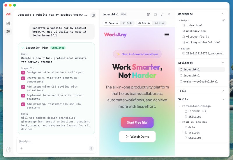 我的桌面 Agent 产品 WorkAny 开源了
