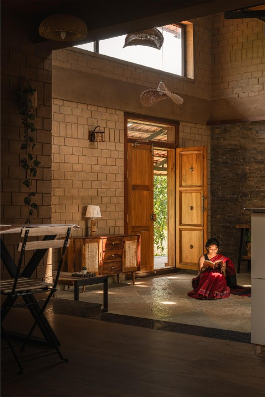The Saffron Verandah House HabitArt Architecture Studio Chembarasanapalli, India Houses Year 2025 - изображение 10 - saffron, verandah, house