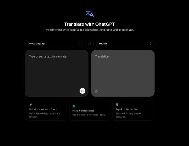 مهندسی کامپیوتر: چند وقتی هست که OpenAI بی‌سروصدا یه ابزار جدید رو کنار ChatGPT معرفی کرده: ChatGPT Translateبرخلاف چیزی که فکر می‌کنید، 