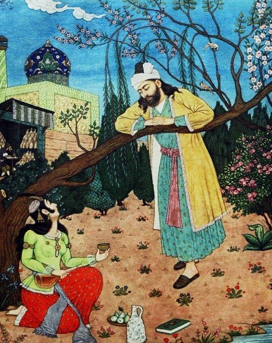 نغمه های فریبایی: رباعی شمارهٔ ۸۹ گویند هر آن کسان که با پرهیزندزآنسان که بمیرند چنان برخیزندما با می و معشوقه از آنیم مدامباشد که به حشر