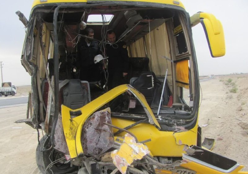 A passenger bus collided with a truck in Zanjan, leaving 12 injured