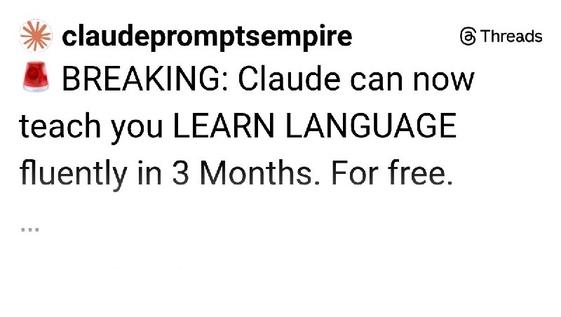 ClaudePromptsEmpire (@claudepromptsempire) on Threads